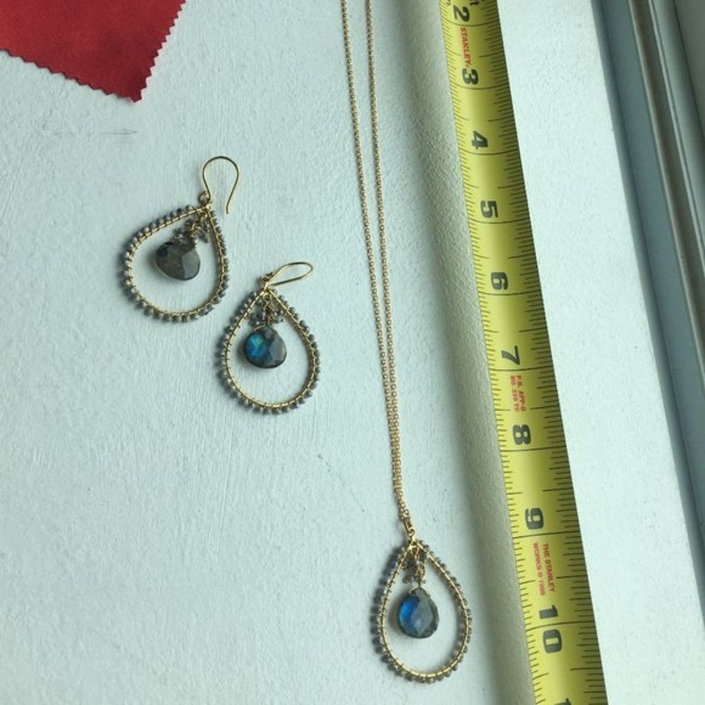 handmade labradorite earrings & necklace